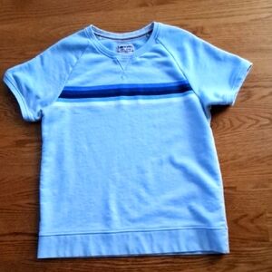 Lands' End Blue Short Sleeve Tee with Stripes